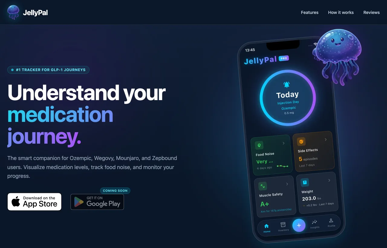 JellyPal website — Understand your medication journey